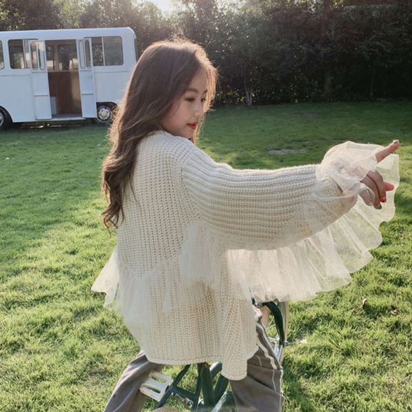 foreign autumn children's clothing sle korean mh lace sweater girl's pure color super fairy cardigan coat, Blue
foreign autumn children's clothing sle korean mh lace sweater girl's pure color super fairy cardigan coat, Blue