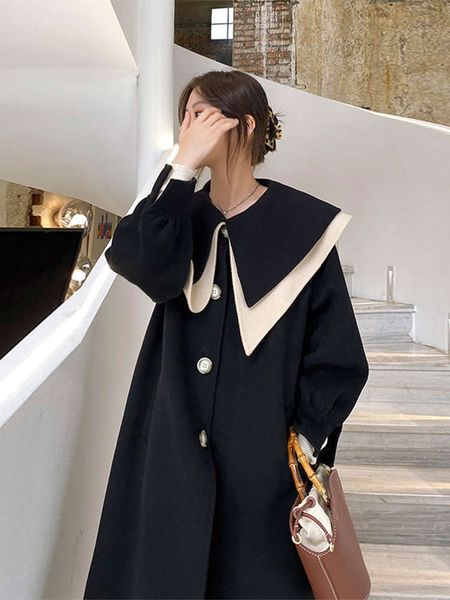 2020 new mid long aced cashmere high end black suit woolen coat women's autumn winter, White;black
2020 new mid long aced cashmere high end black suit woolen coat women's autumn winter, White;black