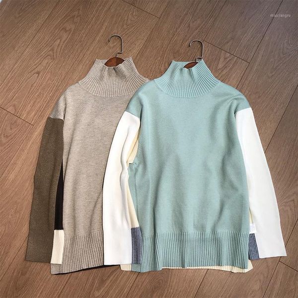women sweater wool color block turtleneck half turtleneck sweater fall new slim women's1, White;black
women sweater wool color block turtleneck half turtleneck sweater fall new slim women's1, White;black