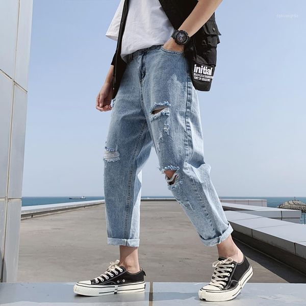 mens cool light blue jeans harem wide leg pants ripped destroyed stretch loose hop hop pants with holes for men1
mens cool light blue jeans harem wide leg pants ripped destroyed stretch loose hop hop pants with holes for men1