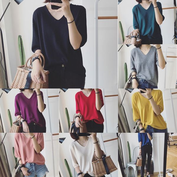 2020 лето с коротким рукавом футболки корейский свободно v-образный вырез футболки ины платье платье dresstop dresswomen ист гейт женщин вер, White
2020 лето с коротким рукавом футболки корейский свободно v-образный вырез футболки ины платье платье dresstop dresswomen ист гейт женщин вер, White