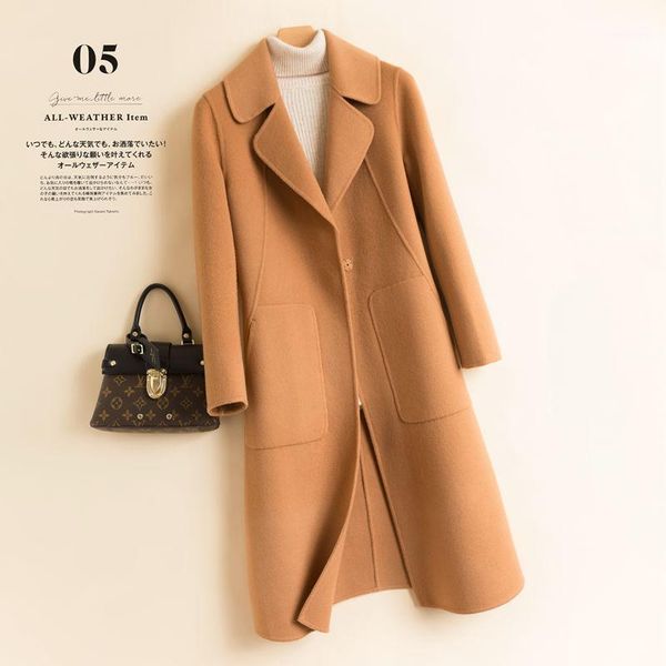 2020 autumn winter new 100% pure wool coat women's fashion slim medium long double-sided cashmere woolen coats women overcoat1, Black
2020 autumn winter new 100% pure wool coat women's fashion slim medium long double-sided cashmere woolen coats women overcoat1, Black