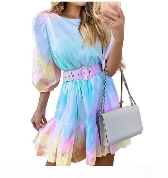 womens designer tie dye dresses cute mini dresses for woman casual belt fashion ruffle patchwork dresses vestidos de verano, Black;gray
womens designer tie dye dresses cute mini dresses for woman casual belt fashion ruffle patchwork dresses vestidos de verano, Black;gray