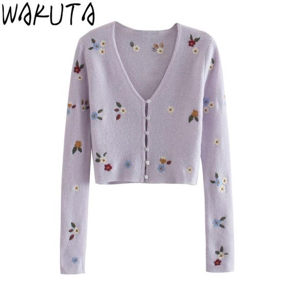 women's knits & tees wakuta fall floral embroidery short cardigan women elegant casual v-neck long sleeve chic warm knitted crop slim, White
women's knits & tees wakuta fall floral embroidery short cardigan women elegant casual v-neck long sleeve chic warm knitted crop slim, White
