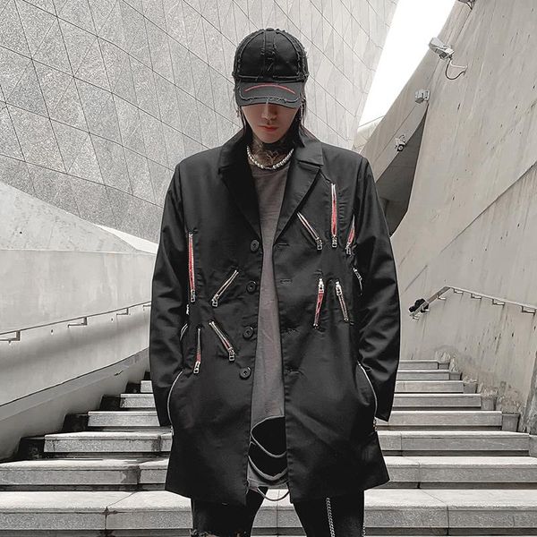 rock punk trench coat men zippers harajuku stylish hiphop black color autumn winter, Tan;black
rock punk trench coat men zippers harajuku stylish hiphop black color autumn winter, Tan;black