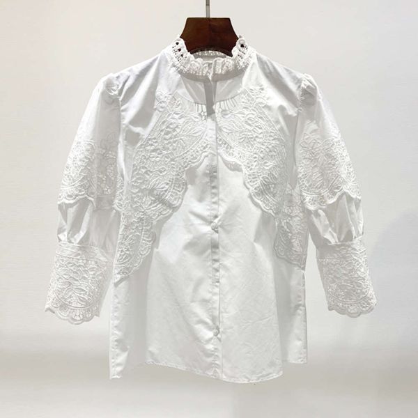 maje 2021 spring summer new 7 / 3 sleeve stand collar cut out lace mfpcm00099, White
maje 2021 spring summer new 7 / 3 sleeve stand collar cut out lace mfpcm00099, White