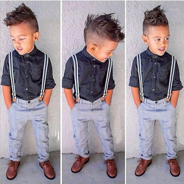 elvesnest kids boys clothing set spring autumn fashion children boy clothes suit cotton long sleeve shirt+blue strap pants1, White
elvesnest kids boys clothing set spring autumn fashion children boy clothes suit cotton long sleeve shirt+blue strap pants1, White
