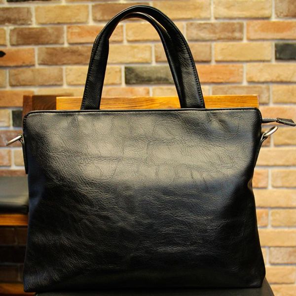 

fashion men briefcase pu leather bolso hombre shoulder handbags business bolsa masculina portadocumentos man messenger bag