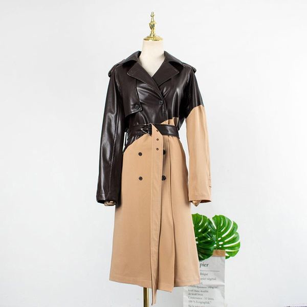 women's trench coats female coat women's double breasted windbreaker ladies patchwork spring long chic outerwear women1, Tan;black
women's trench coats female coat women's double breasted windbreaker ladies patchwork spring long chic outerwear women1, Tan;black