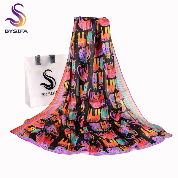 bysifa black cats women silk scarf shawl new accessories 100% silk long scarves wraps spring autumn scarf cape 180*110cm y201007, Blue;gray
bysifa black cats women silk scarf shawl new accessories 100% silk long scarves wraps spring autumn scarf cape 180*110cm y201007, Blue;gray