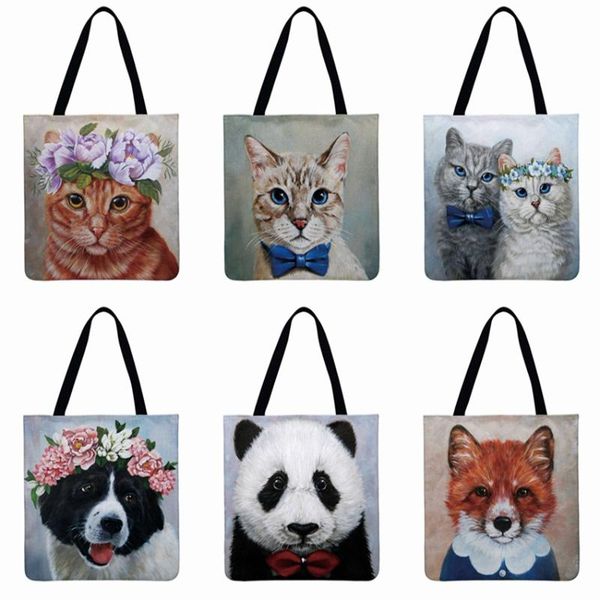 woman shoulder bag painting animal printed tote bag linen material casual tote foldable shopping reusable beach hand
woman shoulder bag painting animal printed tote bag linen material casual tote foldable shopping reusable beach hand