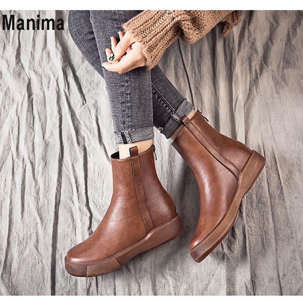 retro boots women's autumn ankle boots round head back zipper winter warmth plus velvet women's thick-soled shoes, Black
retro boots women's autumn ankle boots round head back zipper winter warmth plus velvet women's thick-soled shoes, Black
