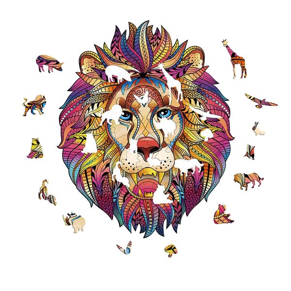wooden jigsaw puzzles - unique shape jigsaw pieces gift for adults and kids