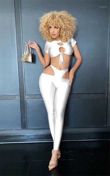 womens designer 2pcs pants hollow out short sleeve long pants womens 2pcs sets casual night club style sets irregular bandage panelled, White
womens designer 2pcs pants hollow out short sleeve long pants womens 2pcs sets casual night club style sets irregular bandage panelled, White