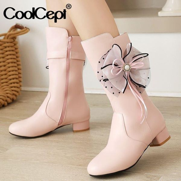 coolcept women mid calf snow boots pointed toe butterfly-knot zipper shoes winter warm boots women party footwear size 26-44, Black
coolcept women mid calf snow boots pointed toe butterfly-knot zipper shoes winter warm boots women party footwear size 26-44, Black