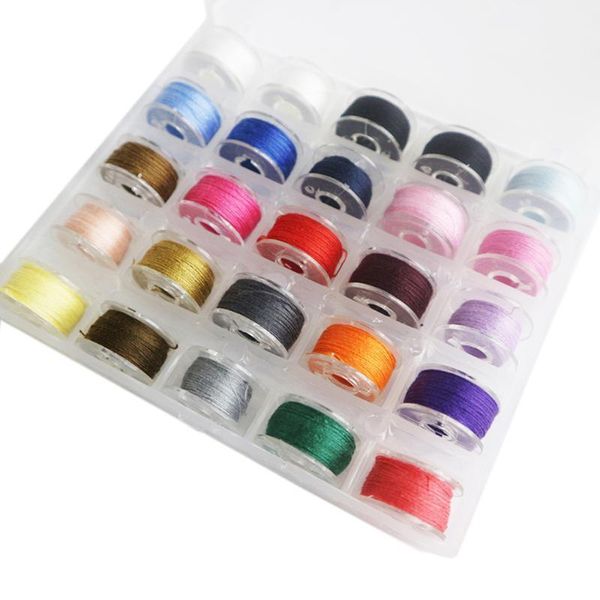 25 pcs/set sewing embroidery threads diy handicraft prewound bobbin threads with storage box, colorful1, Black
25 pcs/set sewing embroidery threads diy handicraft prewound bobbin threads with storage box, colorful1, Black