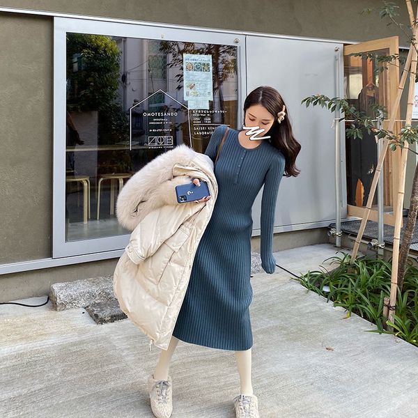 2021 new elegant sweater women midi long sleeve slim party knitted o-neck one-piece dress korean female autumn winter mdan, Black;gray
2021 new elegant sweater women midi long sleeve slim party knitted o-neck one-piece dress korean female autumn winter mdan, Black;gray