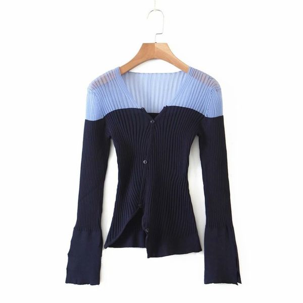 autumn 2020 women's new color matching knitted cardigan long sleeve slim fit for women 6748, Black;gray
autumn 2020 women's new color matching knitted cardigan long sleeve slim fit for women 6748, Black;gray
