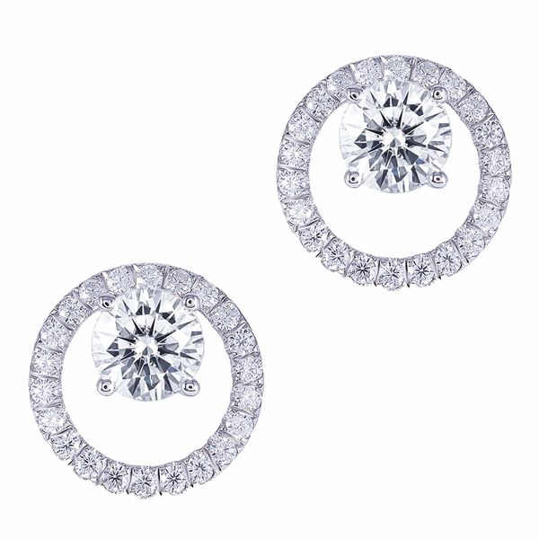 transgems solid 14k white gold center 1.6ctw 6mm f color moissanite circle round stud earrings with accents push back for women y200620, Golden;silver
transgems solid 14k white gold center 1.6ctw 6mm f color moissanite circle round stud earrings with accents push back for women y200620, Golden;silver