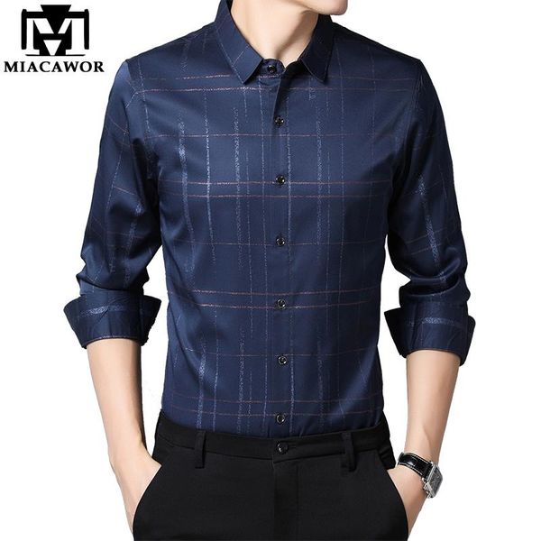 men's casual shirts miacawor 2021 spring plaid shirt men long sleeve dress mens slim fit camisa masculina clothing c637, White;black
men's casual shirts miacawor 2021 spring plaid shirt men long sleeve dress mens slim fit camisa masculina clothing c637, White;black
