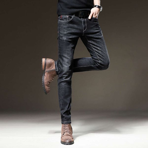 jeans autumn and winter fit small foot casual korean fashion holes versatile pants men's, Blue
jeans autumn and winter fit small foot casual korean fashion holes versatile pants men's, Blue