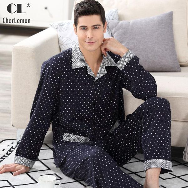 cherlemon elegant men's 100% cotton sleepwear classic polka dot male pajamas spring autumn long sleeve home clothes -4xl1, Black;brown
cherlemon elegant men's 100% cotton sleepwear classic polka dot male pajamas spring autumn long sleeve home clothes -4xl1, Black;brown