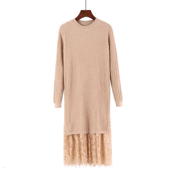 2021 new lace stitching sweater women autumn winter long straight dress knitted dresses maxi retro lady ribbed robe pullover dres y6rk, White;black
2021 new lace stitching sweater women autumn winter long straight dress knitted dresses maxi retro lady ribbed robe pullover dres y6rk, White;black