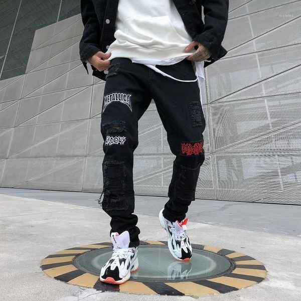 hip hop men letter print ripped hole black stretch straight jeans hh111, Blue
hip hop men letter print ripped hole black stretch straight jeans hh111, Blue