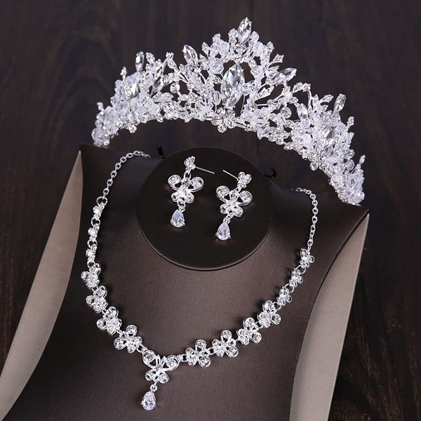 iheaddress crown crystal beaded wedding dress bridal hair accessories necklace earrings three piece set, Silver
iheaddress crown crystal beaded wedding dress bridal hair accessories necklace earrings three piece set, Silver