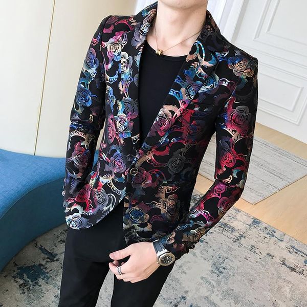 bronzing blazer masculino slim fit mens floral blazers fancy mens nightclub blazers party dress flower blusas juveniles 2021 new, White;black
bronzing blazer masculino slim fit mens floral blazers fancy mens nightclub blazers party dress flower blusas juveniles 2021 new, White;black