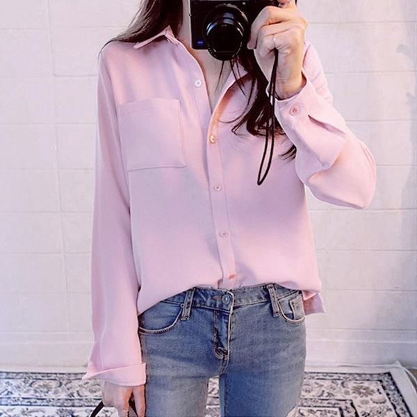 women's blouses & shirts shirt classic chiffon blouse female plus size loose long sleeve casual lady simple style clothes blusas, White
women's blouses & shirts shirt classic chiffon blouse female plus size loose long sleeve casual lady simple style clothes blusas, White