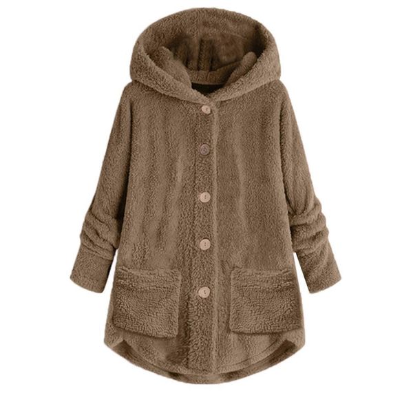 women solid color warm plush button hooded coat loose jacket irregular outwear drop shipping good quality, Black
women solid color warm plush button hooded coat loose jacket irregular outwear drop shipping good quality, Black