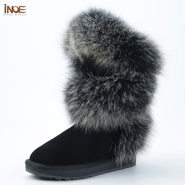 inoe luxurious fashion soft arctic fox fur winter boots for women knee high keep warm snow boots cow suede leather black grey 1026
inoe luxurious fashion soft arctic fox fur winter boots for women knee high keep warm snow boots cow suede leather black grey 1026