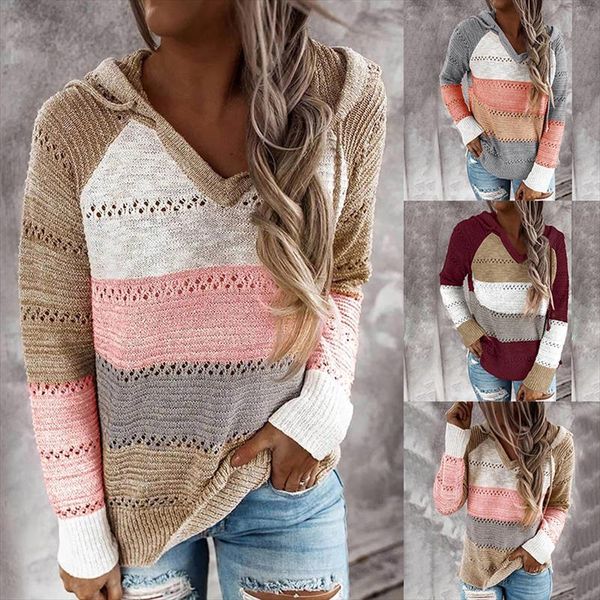 fashion autumn hooded sweaters women striped patchwork sweaters hollow out loose pullover ladies casual plus size knit jumpers, White;black
fashion autumn hooded sweaters women striped patchwork sweaters hollow out loose pullover ladies casual plus size knit jumpers, White;black