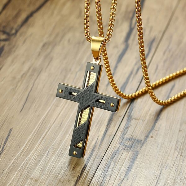vnox double layer cross pendant stainless steel men necklace nailed cross bible jewelry casual male faith bijoux y200730, Silver
vnox double layer cross pendant stainless steel men necklace nailed cross bible jewelry casual male faith bijoux y200730, Silver
