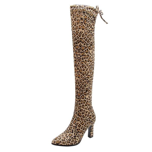2021 new casual fashion boots autumn and winter new leopard print plus velvet high-heeled women's boots over the knee, Black
2021 new casual fashion boots autumn and winter new leopard print plus velvet high-heeled women's boots over the knee, Black