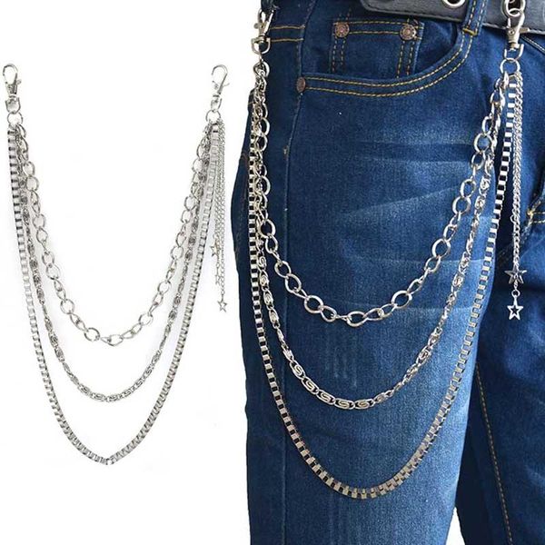 punk hip-hop trendy single three layer belt key chain waist pants chain jeans long metal clothing accessories jewelry, Silver
punk hip-hop trendy single three layer belt key chain waist pants chain jeans long metal clothing accessories jewelry, Silver