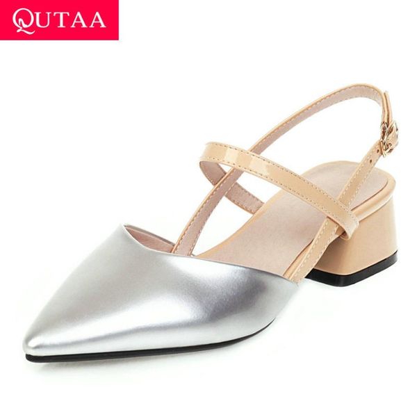 dress shoes qutaa 2021 square heel buckle ladies sandals pu leather fashion slingback women pumps pointed toe summer size 34-43, Black
dress shoes qutaa 2021 square heel buckle ladies sandals pu leather fashion slingback women pumps pointed toe summer size 34-43, Black