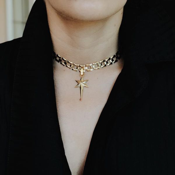 gulce dereli, comet symbol charm necklace choker, vintage chain necklace choker, new product, gift box, gold/silver plated, Golden;silver
gulce dereli, comet symbol charm necklace choker, vintage chain necklace choker, new product, gift box, gold/silver plated, Golden;silver