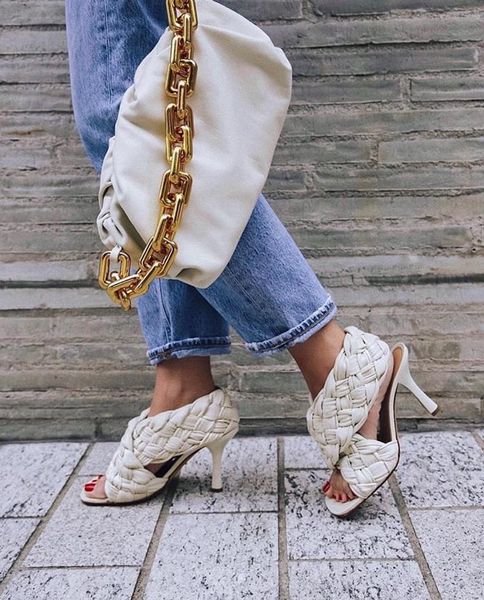 2021 leather braided high heel sandals women runway party shoes woman cross wove folds mules shoes thin heel slippers woman, Black
2021 leather braided high heel sandals women runway party shoes woman cross wove folds mules shoes thin heel slippers woman, Black
