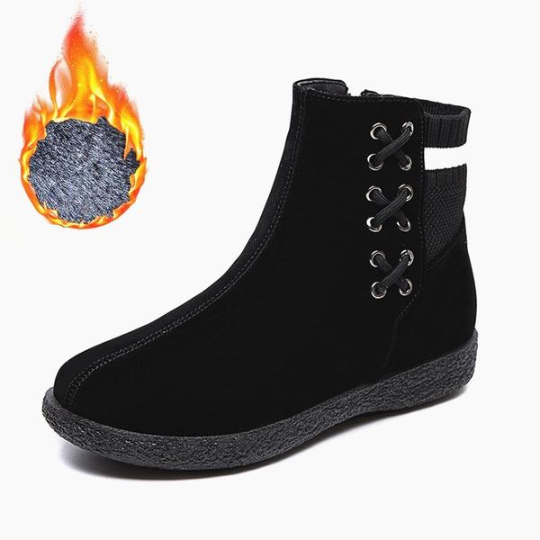 women's new 2020 fashion low-heel sewing suede platform ankle boots ladies casual and comfortable style plus size 35-43, Black
women's new 2020 fashion low-heel sewing suede platform ankle boots ladies casual and comfortable style plus size 35-43, Black