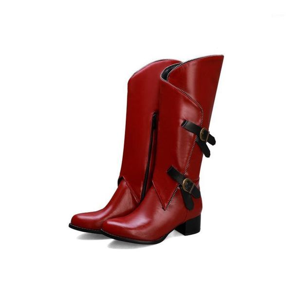 medium heel round toe winter women boots chunky square heels solid buckle decor irregularity sharp designer shoes casual street1, Black
medium heel round toe winter women boots chunky square heels solid buckle decor irregularity sharp designer shoes casual street1, Black