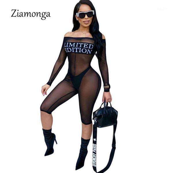 ziamonga fashion letter printed sheer mesh jumpsuit off the shoulder long sleeve women rompers knee length pants jumpsuit1, Black;white
ziamonga fashion letter printed sheer mesh jumpsuit off the shoulder long sleeve women rompers knee length pants jumpsuit1, Black;white