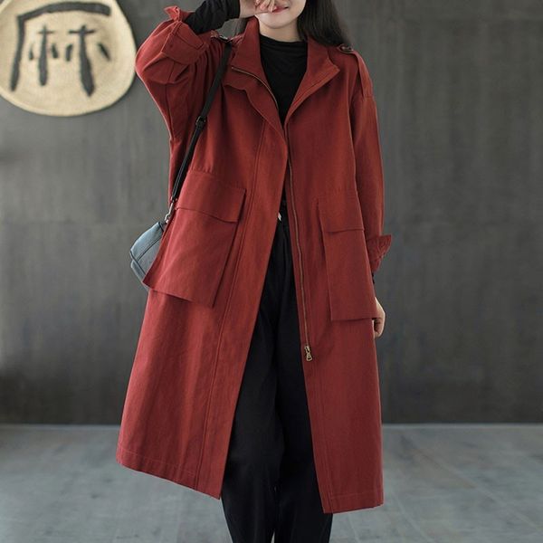 johnature 2020 autumn new loose leisure 2 color zipper pockets long sleeve windbreaker simple comfortable all-match women coat 1031, Tan;black
johnature 2020 autumn new loose leisure 2 color zipper pockets long sleeve windbreaker simple comfortable all-match women coat 1031, Tan;black