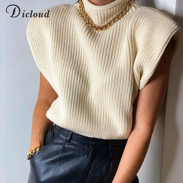 dicloud padded knit vest women fashion sweater winter turtleneck sleevelss knitted ladies oversize pullovers y201128, White;black
dicloud padded knit vest women fashion sweater winter turtleneck sleevelss knitted ladies oversize pullovers y201128, White;black