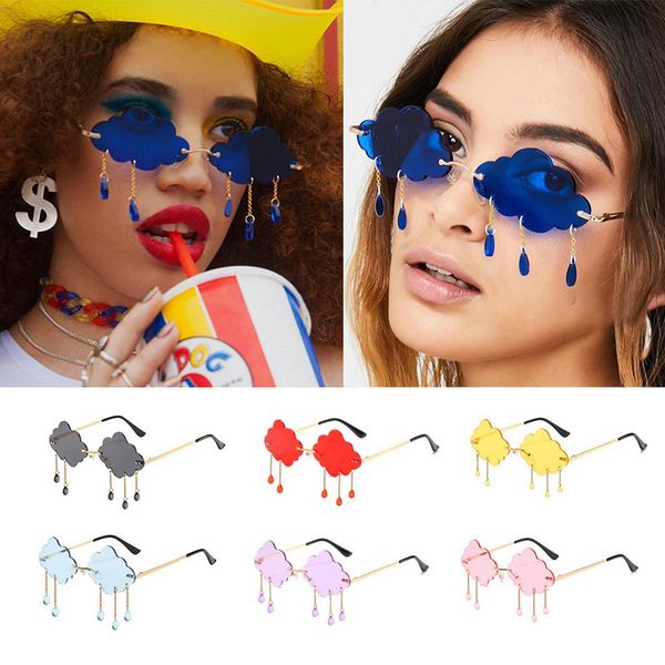 wholesale rimless sunglasses women 2020 vintage clouds tassel candy color blue red punk sun glasses men party shades uv400 bulk, White;black
wholesale rimless sunglasses women 2020 vintage clouds tassel candy color blue red punk sun glasses men party shades uv400 bulk, White;black