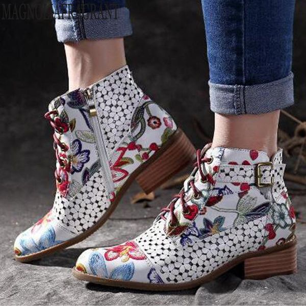 boots autumn retro women embroidery flower short lady elegant lace up ankle female color matching botas mujer y410, Black
boots autumn retro women embroidery flower short lady elegant lace up ankle female color matching botas mujer y410, Black