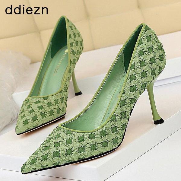 dress shoes sweet party ladies fashion elegant high heels pumps thin pointed toe womans cloth face lattice women's, Black
dress shoes sweet party ladies fashion elegant high heels pumps thin pointed toe womans cloth face lattice women's, Black