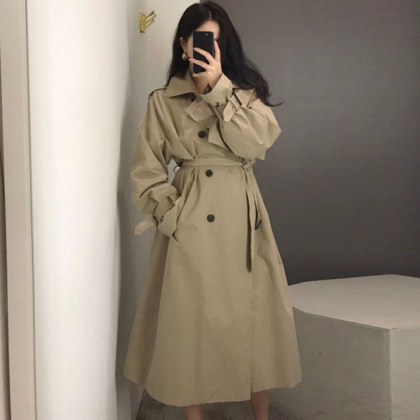 2021 new female autumn turn down collar black trench coat with fine fitting belt chic fashion women's jacket outwear 6y5v, Tan;black
2021 new female autumn turn down collar black trench coat with fine fitting belt chic fashion women's jacket outwear 6y5v, Tan;black