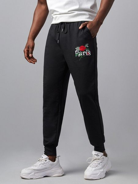 romwe guys letter floral graphic drawstring sweatpants h97z#, Black
romwe guys letter floral graphic drawstring sweatpants h97z#, Black
